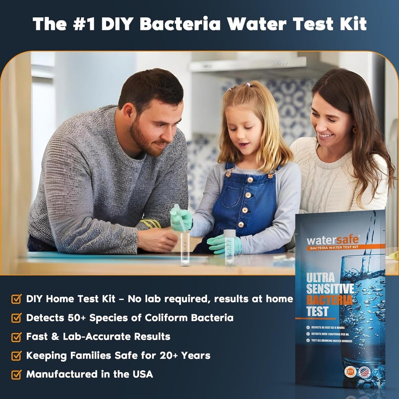 WaterSafe ® Bacteria Water Test Kit – USA-Made – Results as Fast as 6 Hours – Detects Coliform (Inc. E. coli) & Non-Coliform Bacteria in Drinking, Well & Tap Water – Lab-Quality Testing – 1 Pack - Image 2